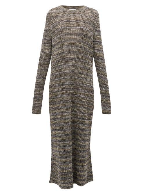 Matchesfashion.com Raey - Space Dyed Yarn Knitted Maxi Dress - Womens - Grey Multi