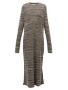 Matchesfashion.com Raey - Space Dyed Yarn Knitted Maxi Dress - Womens - Grey Multi
