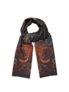 Paul Smith Monkey-print Wool And Cashmere-blend Scarf