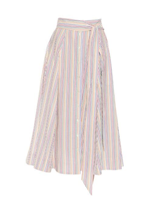 Lisa Marie Fernandez Seersucker Midi Skirt