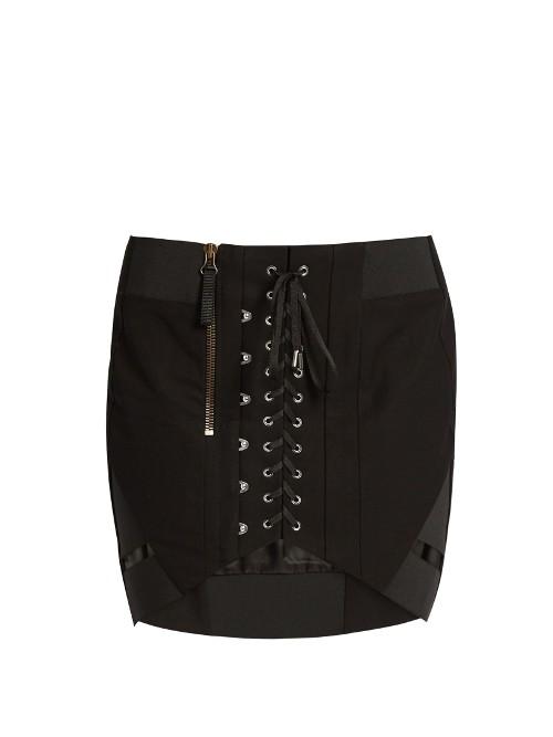 Anthony Vaccarello Corset-front Cotton Skirt