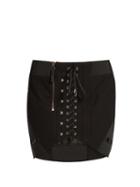 Anthony Vaccarello Corset-front Cotton Skirt