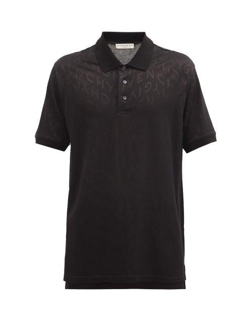 Matchesfashion.com Givenchy - Refracted Logo-jacquard Polo Shirt - Mens - Black