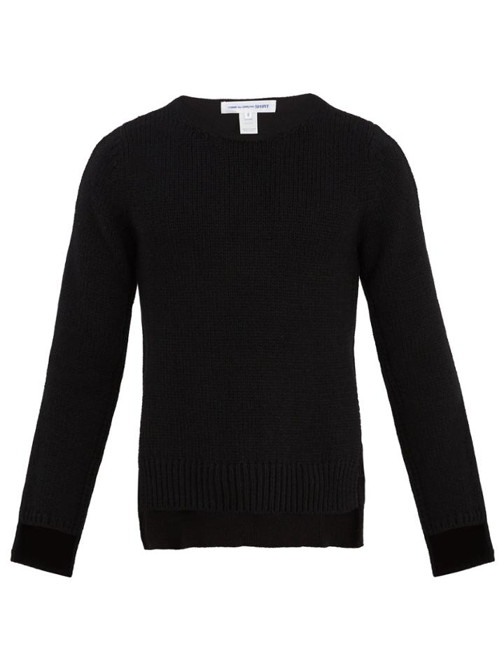 Comme Des Garçons Shirt Long-sleeved Wool-knit Sweater