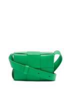 Bottega Veneta - Cassette Mini Intrecciato-leather Cross-body Bag - Womens - Green