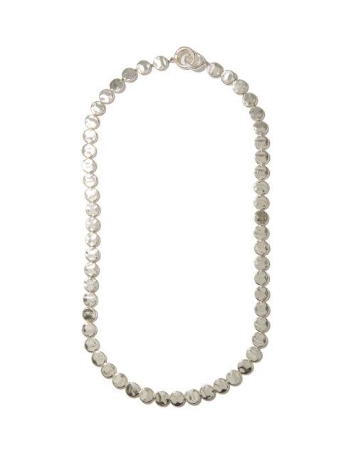 Mens Jewellery Jil Sander - Hammered-disc Sterling Silver Necklace - Mens - Silver