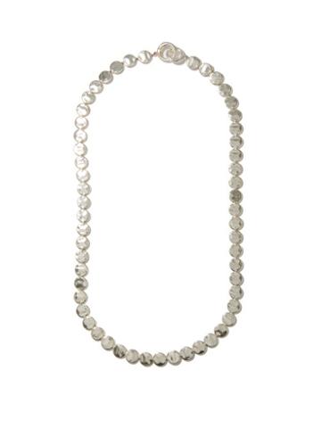 Mens Jewellery Jil Sander - Hammered-disc Sterling Silver Necklace - Mens - Silver