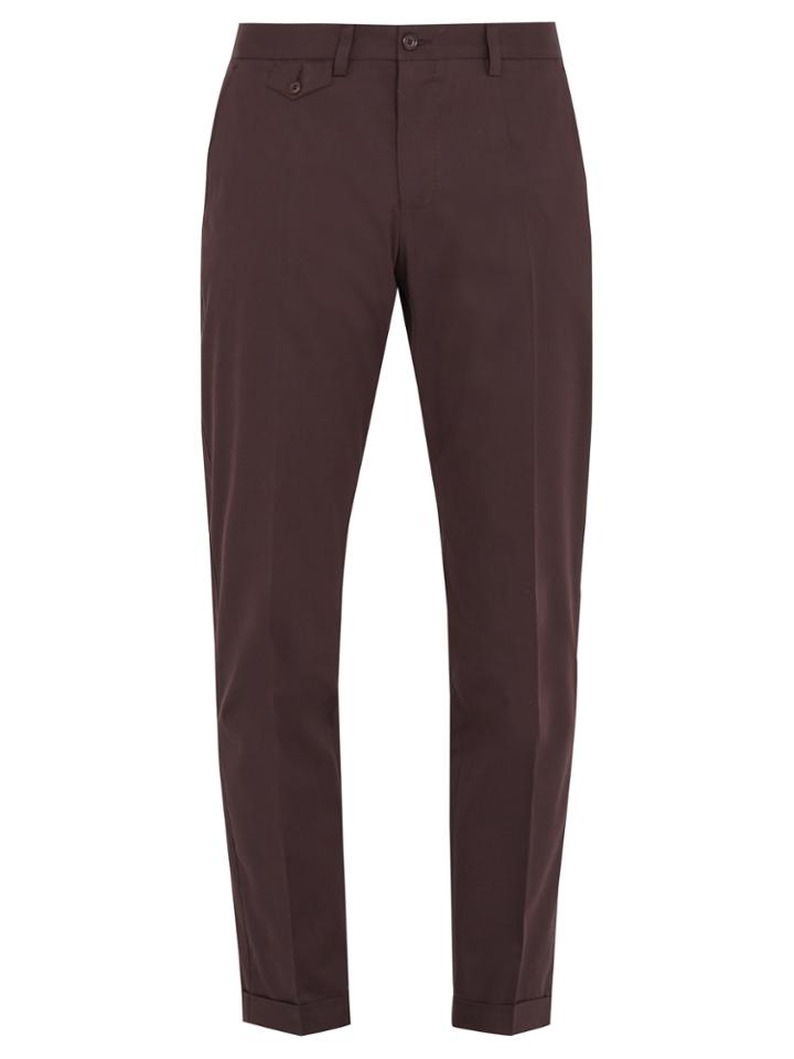 Dolce & Gabbana Mid-rise Slim-leg Stretch-cotton Trousers