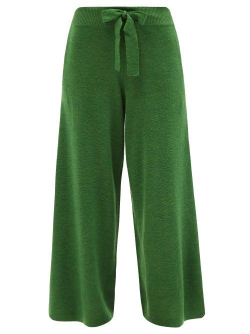 Staud - Muffet Wool-blend Wide-leg Trousers - Womens - Green
