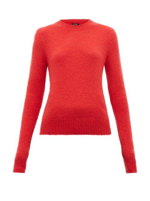Matchesfashion.com Isabel Marant - Flora Padded Shoulder Mohair Blend Sweater - Womens - Red
