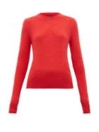 Matchesfashion.com Isabel Marant - Flora Padded Shoulder Mohair Blend Sweater - Womens - Red