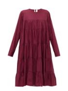 Matchesfashion.com Merlette - Essouaria Cotton Smock Midi Dress - Womens - Burgundy