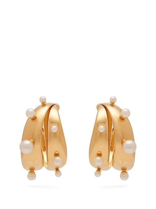 Matchesfashion.com Peter Pilotto - Faux Pearl Embellished Earrings - Womens - Gold