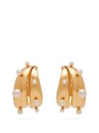 Matchesfashion.com Peter Pilotto - Faux Pearl Embellished Earrings - Womens - Gold