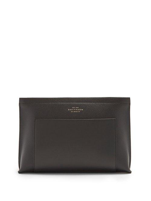 Matchesfashion.com Smythson - Panama Leather Pouch - Mens - Black
