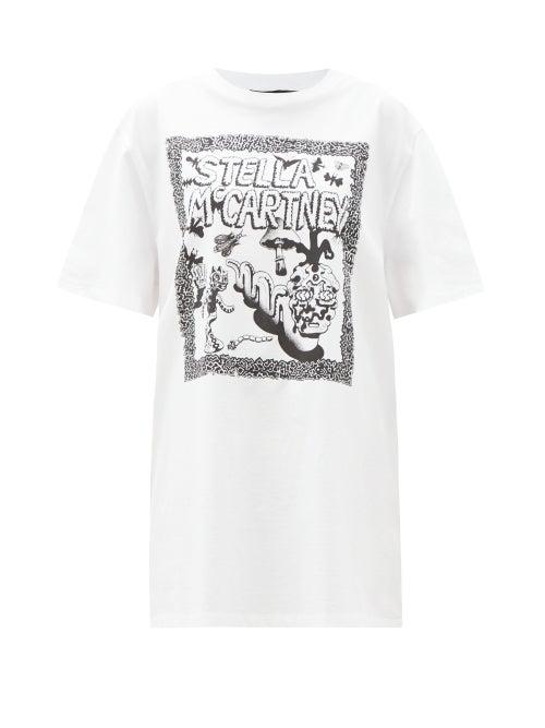 Matchesfashion.com Stella Mccartney - Carbot Logo-print Organic-cotton Jersey T-shirt - Womens - White