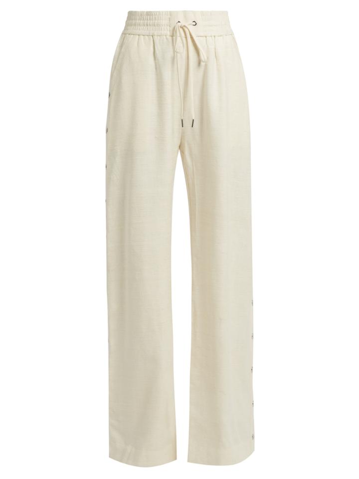 Zimmermann Cavalier Buttoned-side Wide-leg Silk Trousers