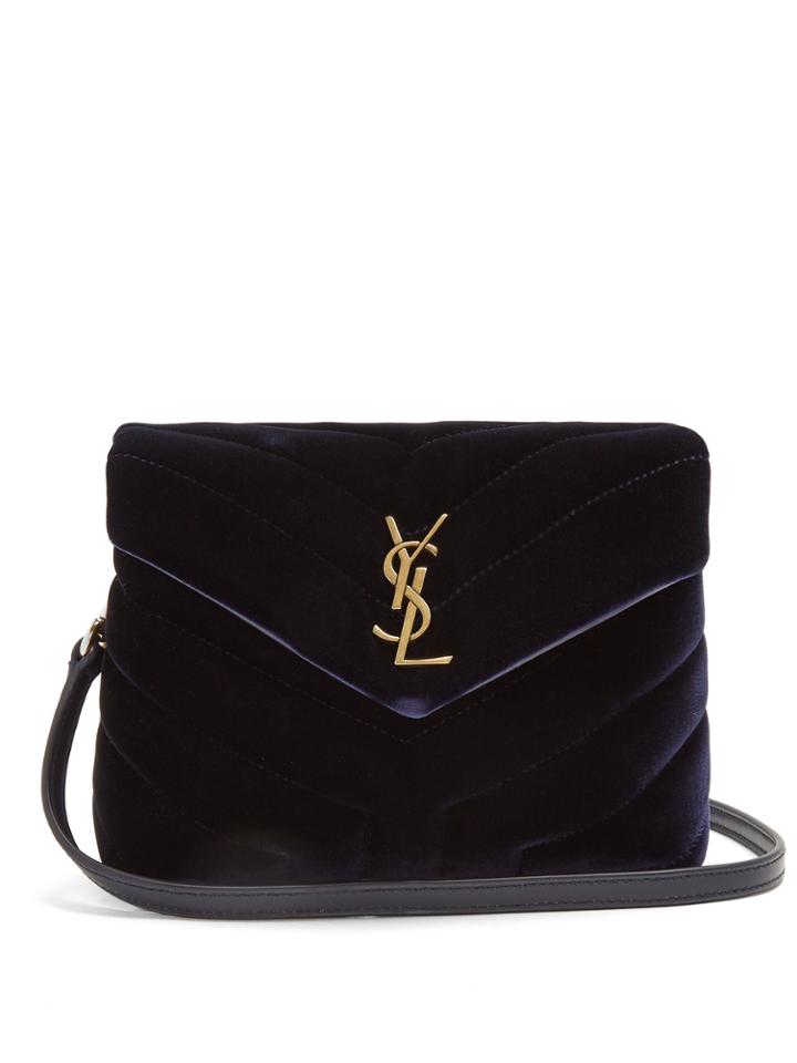Saint Laurent Lou Lou Small Quilted-velvet Shoulder Bag