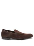 Matchesfashion.com John Lobb - Tyne Leather-trimmed Suede Loafers - Mens - Dark Brown