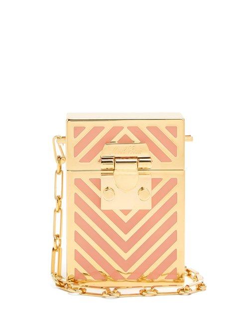 Matchesfashion.com Mark Cross - Nicole Chevron Striped Cross Body Bag - Womens - Pink
