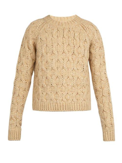 Matchesfashion.com Acne Studios - Cable Knit Sweater - Mens - Beige