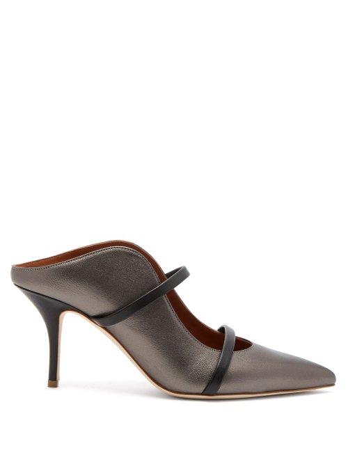Matchesfashion.com Malone Souliers By Roy Luwolt - Maureen Metallic Leather Mules - Womens - Black Silver