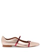 Matchesfashion.com Malone Souliers By Roy Luwolt - Maureen Leather Flats - Womens - Gold Multi