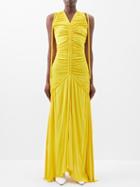 Proenza Schouler - Sleeveless Ruched Jersey Dress - Womens - Yellow