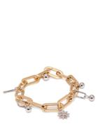 Matchesfashion.com Burberry - Crystal Charm Gold And Palladium Plated Bracelet - Womens - Gold