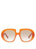 Matchesfashion.com Loewe - Anagram Oversized Acetate Sunglasses - Womens - Orange