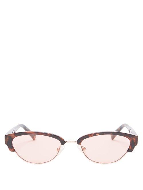 Matchesfashion.com Le Specs - Electricool Oval Frame Acetate Sunglasses - Womens - Black