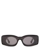 Mens Eyewear Loewe - Rectangular Oval Acetate Sunglasses - Mens - Black
