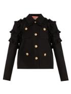 Gucci Ruffle-trimmed Silk And Wool-blend Jacket