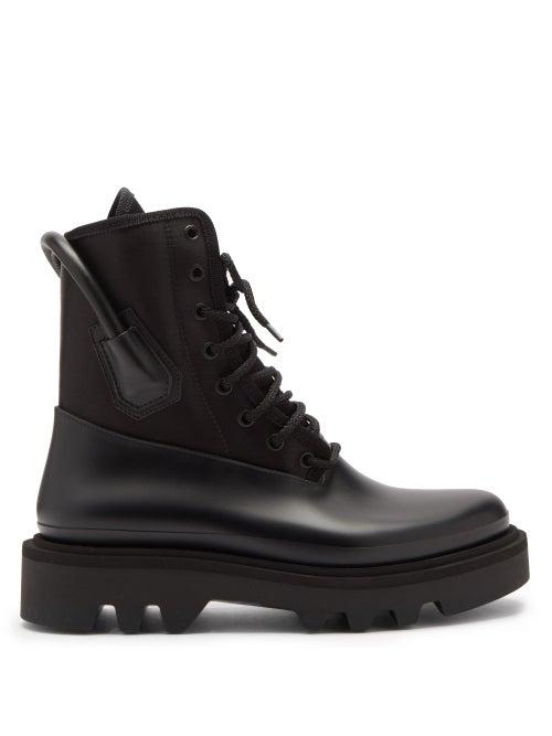 Matchesfashion.com Givenchy - Heel-handle Leather And Neoprene Boots - Womens - Black
