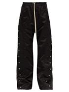 Matchesfashion.com Rick Owens - Press Stud Fastening Satin Loose Leg Trousers - Mens - Black