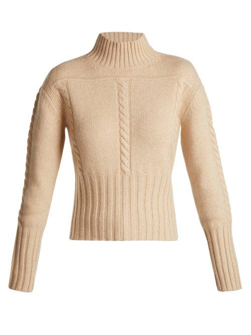Matchesfashion.com Khaite - Maude Cable Knit Cashmere Sweater - Womens - Beige