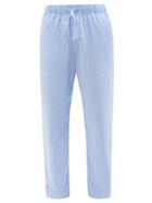 Tekla - Striped Cotton-poplin Pyjama Trousers - Mens - Blue