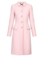Matchesfashion.com Dolce & Gabbana - Flower Embellished Single Breasted Wool Crepe Coat - Womens - Pink