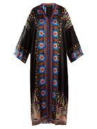 Etro Floral-print Hammered Silk-satin Dress