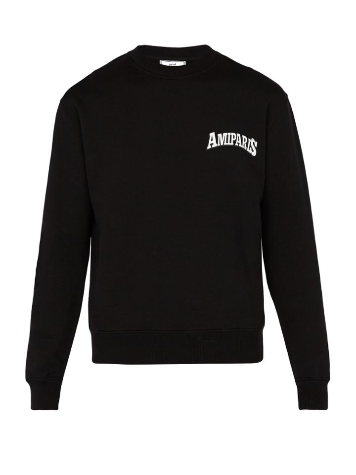 Ami Logo-printed Cotton Sweatshirt