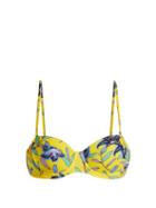 Matchesfashion.com Diane Von Furstenberg - Floral Print Balconette Bikini Top - Womens - Yellow Print
