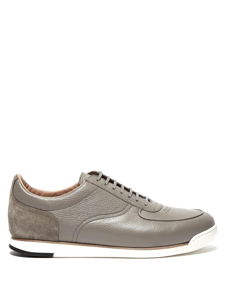 John Lobb Porth Low-top Leather And Suede Trainers