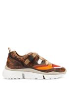 Matchesfashion.com Chlo - Sonnie Raised Sole Lizard Effect Leather Trainers - Womens - Brown Multi