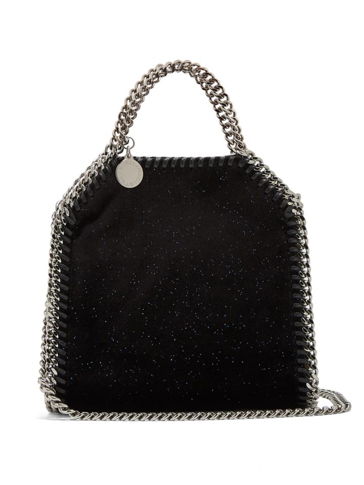 Stella Mccartney Tiny Bella Glitter And Velvet Cross-body Bag
