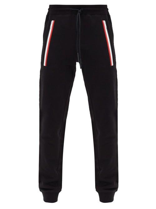 Matchesfashion.com Moncler - Tricolour-zip Cotton-jersey Track Pants - Mens - Black