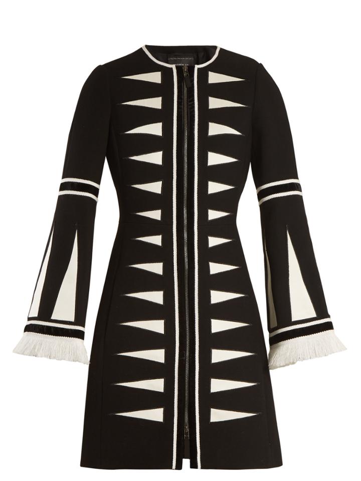 Andrew Gn Geometric-appliqu Wool-blend Coat