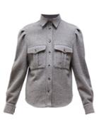 Matchesfashion.com Isabel Marant - Florrie Wool Blend Felt Shirt - Womens - Grey
