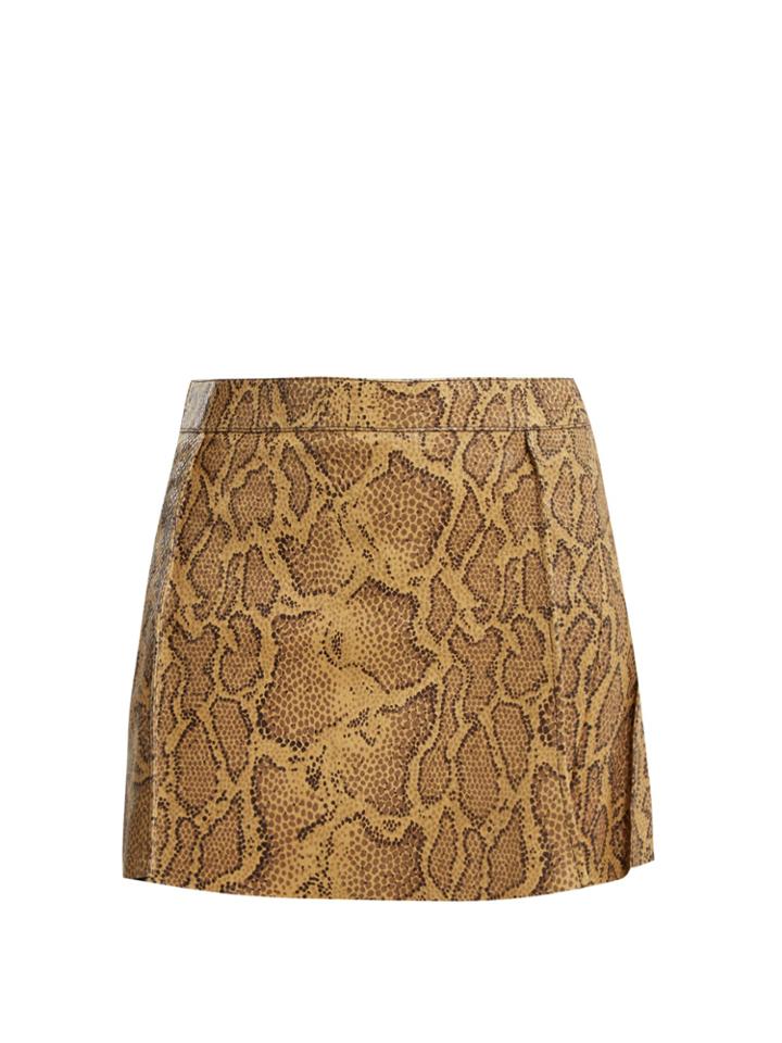 Chloé Python-print Leather Mini Skirt