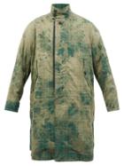 Sacai - Prince Of Wales-check Tie-dye Cotton-blend Coat - Mens - Green