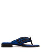 Matchesfashion.com Etro - Quilted Satin Flip Flops - Womens - Black Blue